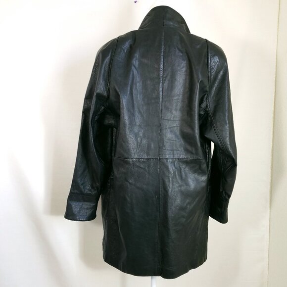 Vintage Wilsons 100% Genuine Leather Long Jacket Womens Size Medium 80s 90s - Picture 4 of 9